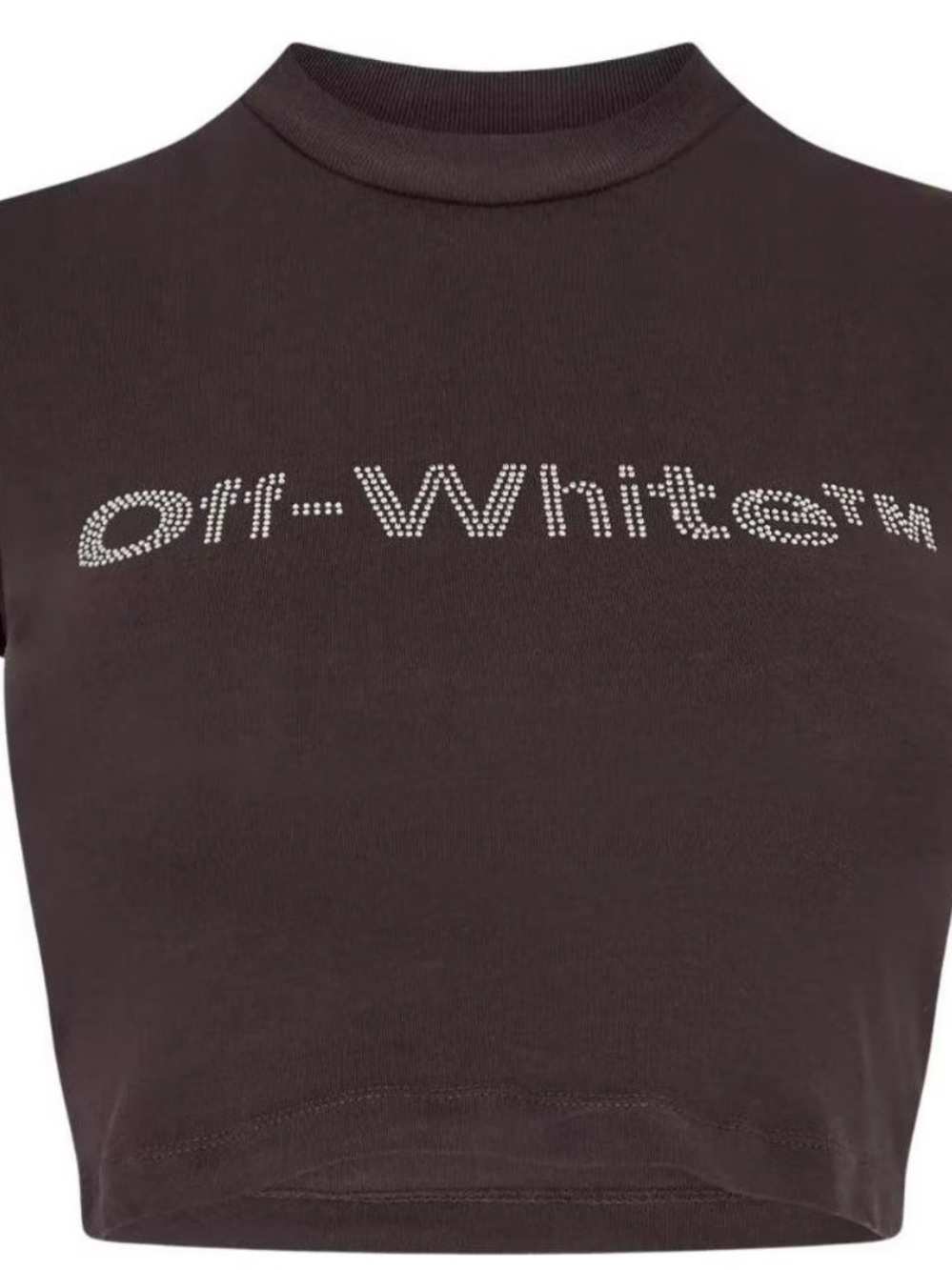 Off-White Black Rhinestone Logo Cropped Tank Size Large